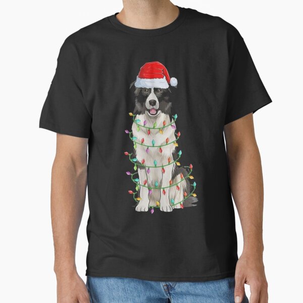 "Merry Christmas Border Collie Christmas Lights Xmas Dog Lover Gifts Sweater" Classic T-Shirt for Sale by AsTrooArts