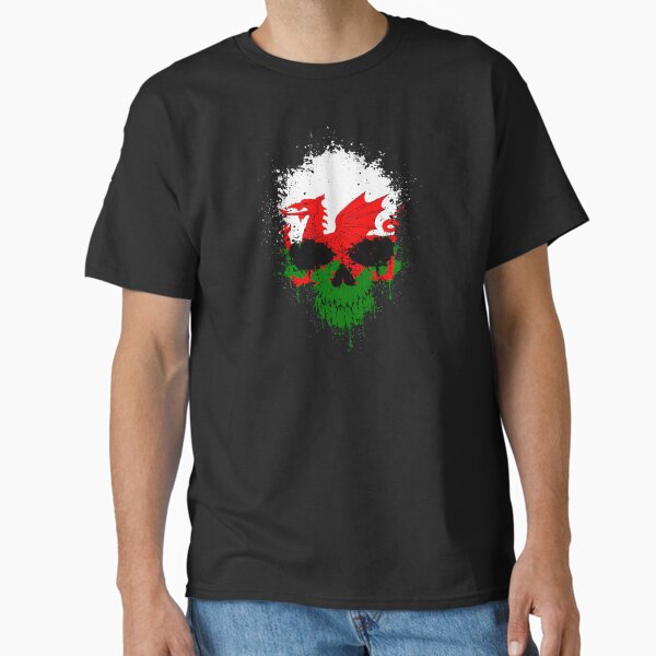 Chaotic Welsh Flag Splatter Skull Classic T-Shirt for Sale by JeffBartels
