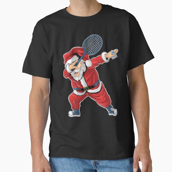 Badminton Christmas Dabbing Santa Claus with Shuttlecock Classic T-Shirt for Sale by grinta2021