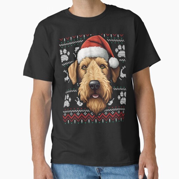 Airedale Terrier Ugly Sweater Christmas Classic T-Shirt for Sale by rafaeltto