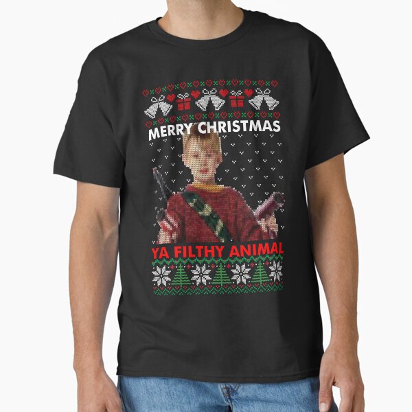 "kevin merry christmas ya filthy animal knitted" Classic T-Shirt for Sale by MemoOttoph