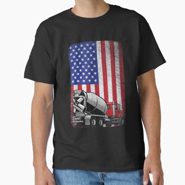 "Patriotic Cement Truck Driver Concrete Mixer American Flag" Classic T-Shirt for Sale by HelenTAderholt