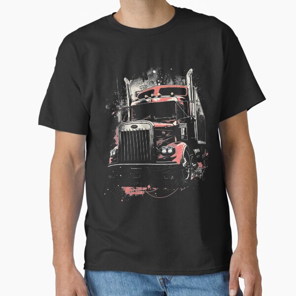 "Vintage Red Semi-Truck Art By Merch, Limited Edition, Perfect Gift For You And Friends" Classic T-Shirt for Sale by AlyssaxnArt