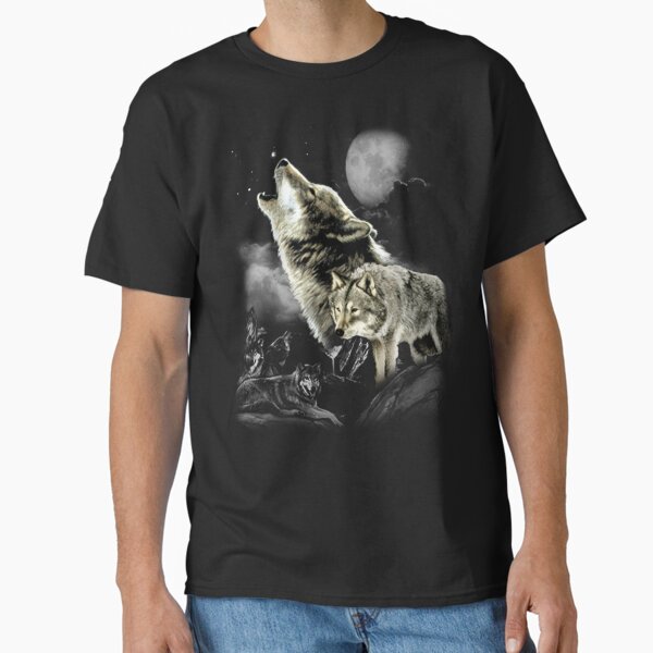 Wolves Howling in Moonlight Classic T-Shirt for Sale by kleynard