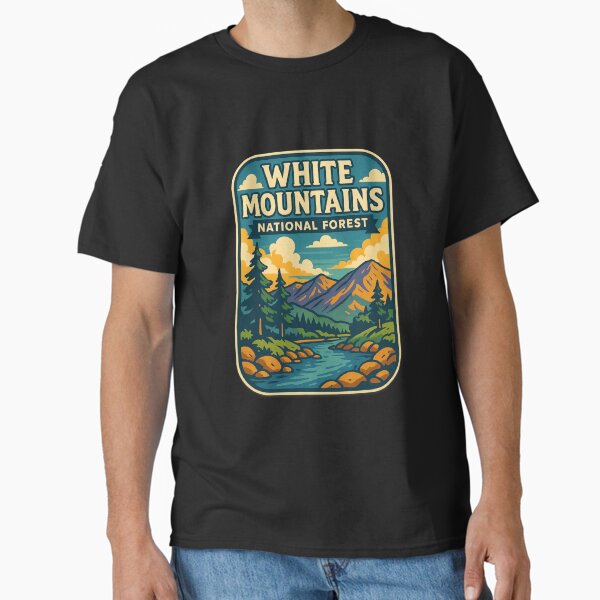 White Mountains National Forest River and Peaks Scene Classic T-Shirt for Sale by placesonearth