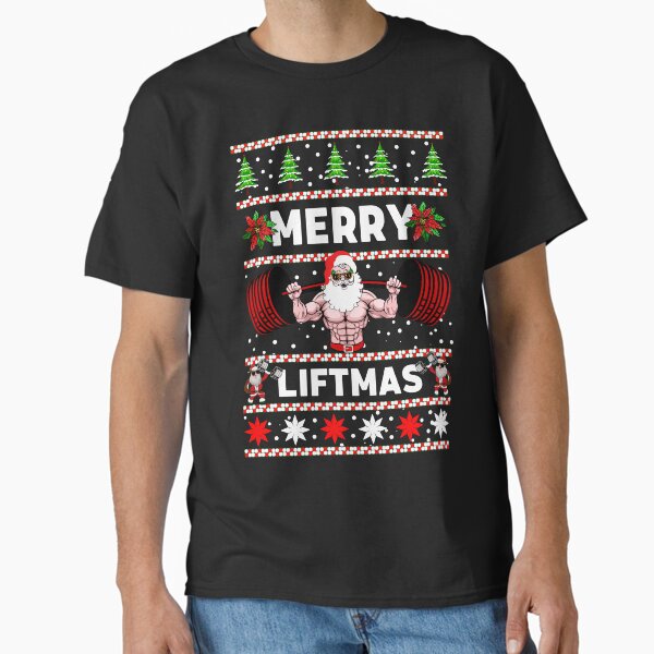 "Merry Liftmas Christmas Santa Lifting Barbell Squatmas " Classic T-Shirt for Sale by anilbadola