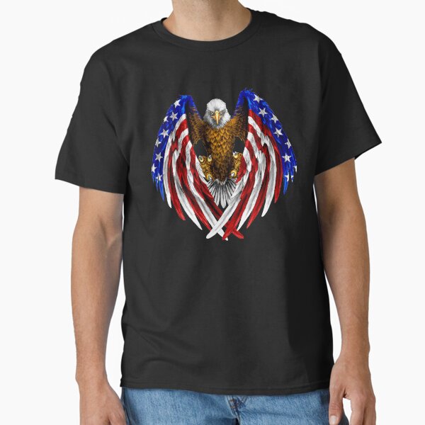 Bald Eagle American Flag Classic T-Shirt for Sale by kzadro