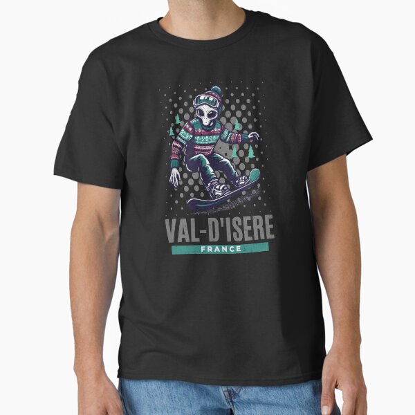 Cosmic Thrills - Alien Snowboarding in Val-D'isere France Classic T-Shirt for Sale by madtoyman