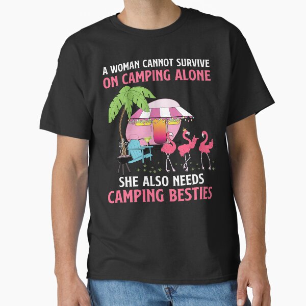 Camping Queen Camping Besties Pink Flamingo Classic T-Shirt for Sale by brandyzalesart