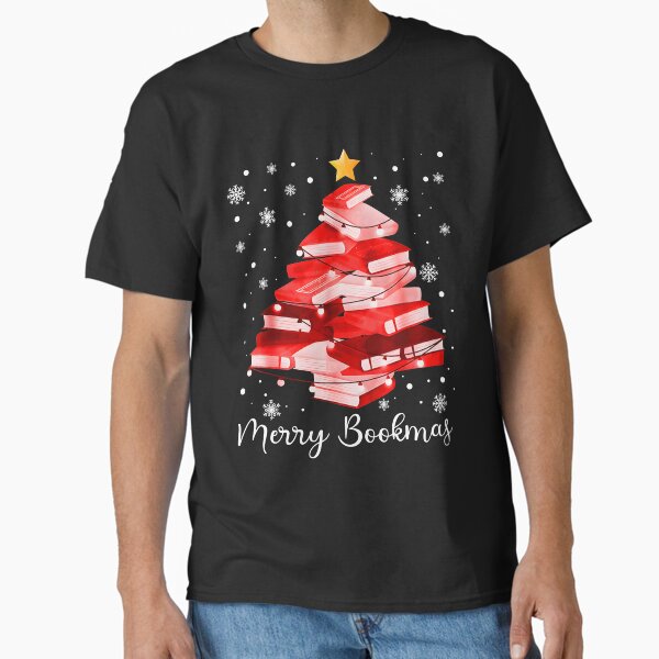 "Merry Bookmas Christmas Book Lover Tee Readers & Librarians Women " Classic T-Shirt for Sale by MoCalli