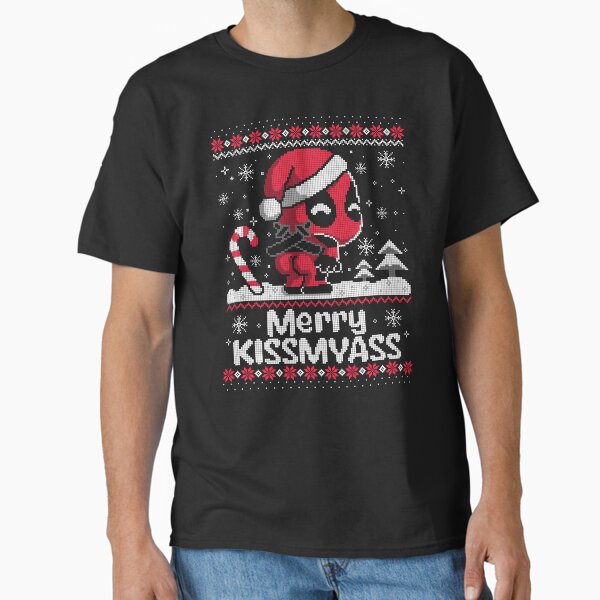 "Merry kissmyass superhero ugly christmas sweater" Classic T-Shirt for Sale by NemiMakeit