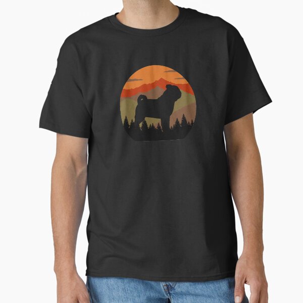 Vintage Sky Mountains Country Wilderness Pug Dog Gift  Classic T-Shirt for Sale by Guarddogdrive