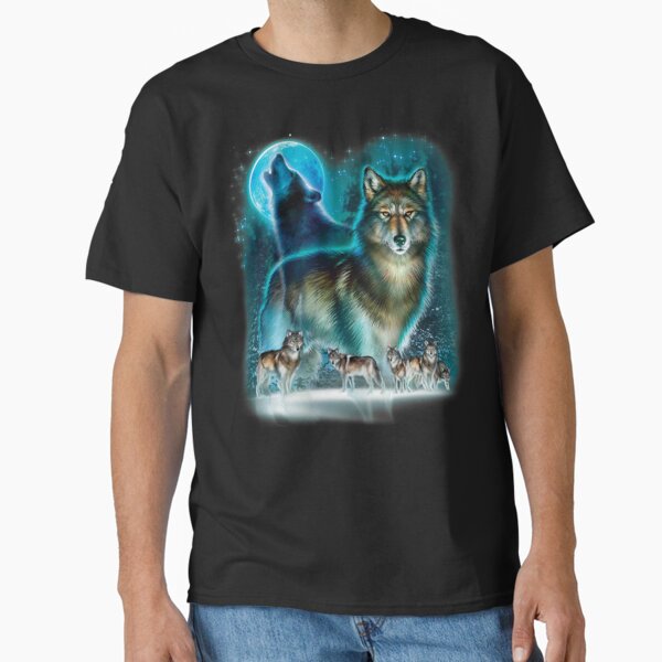 Wolf Howling in Moonlight Classic T-Shirt for Sale by kleynard
