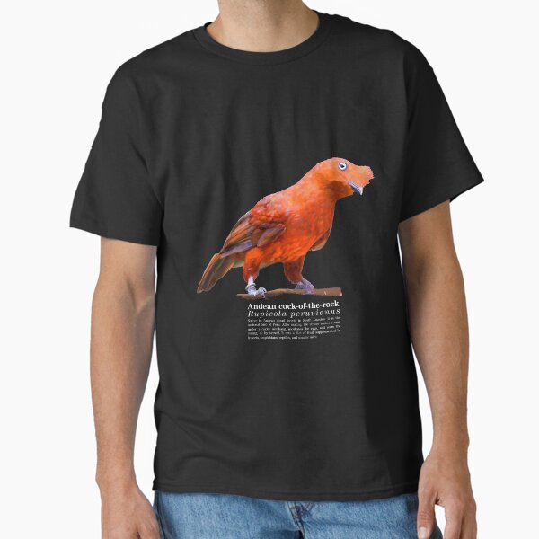 Andean cock-of-the-rock bird on the rocks Classic T-Shirt for Sale by marphotos