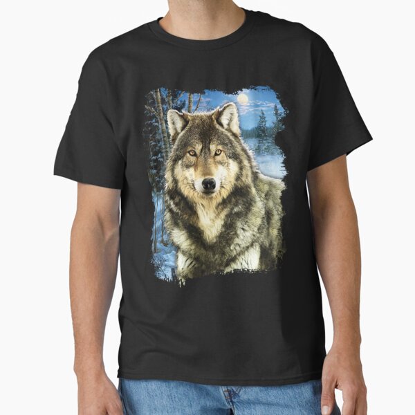 Big Grey Wolf In Winter Classic T-Shirt for Sale by kleynard