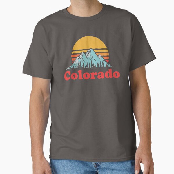 Colorado Vintage Retro Mountain Sun & Trees Design Classic T-Shirt for Sale by giantstepdesign