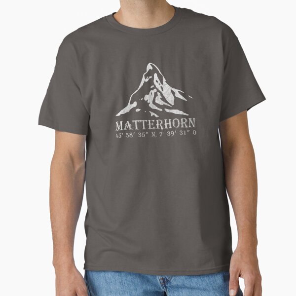 Matterhorn Alps GPS Switzerland mountain vacation gift Classic T-Shirt by DerNerd