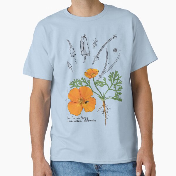 California Poppy Botanical Classic T-Shirt for Sale by mernstw