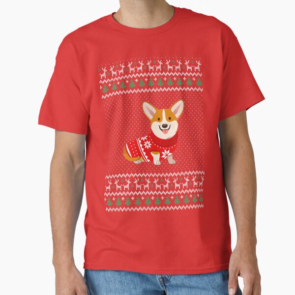 Corgi Dog Christmas Sweater Classic T-Shirt for Sale by DogsHearted