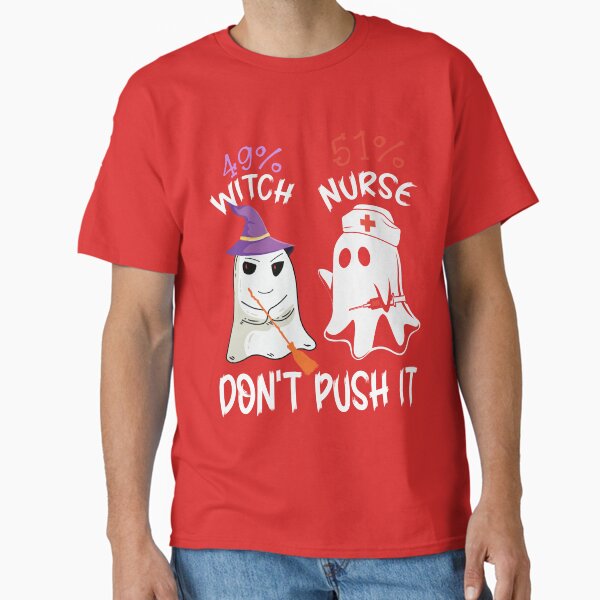 "Funny Halloween 51% Nurse 49% Witch Speelbind Nurse" Classic T-Shirt for Sale by omlaid
