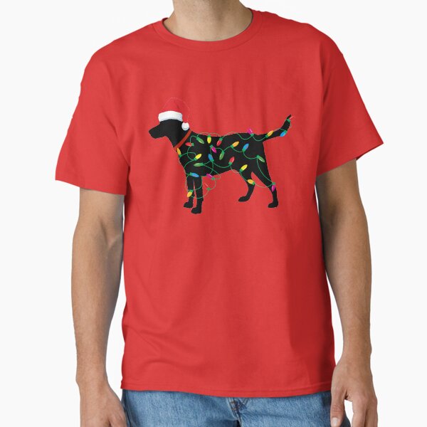 Christmas Labrador Retriever in Santa Hat Christmas Lights Holiday Dog Gift Santa Dog Classic T-Shirt for Sale by madeulaugh