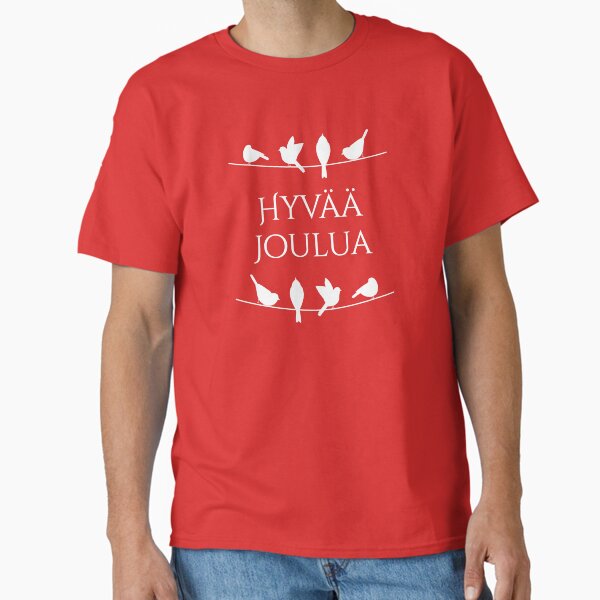 "Hyvää Joulua Finnish for Merry Christmas T-Shirt" Classic T-Shirt for Sale by ENKIN