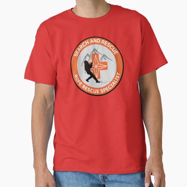 Rope Rescue Search and Rescue Unit Badge / Patch [Safety - SAR Orange] Classic T-Shirt for Sale by TheContactor