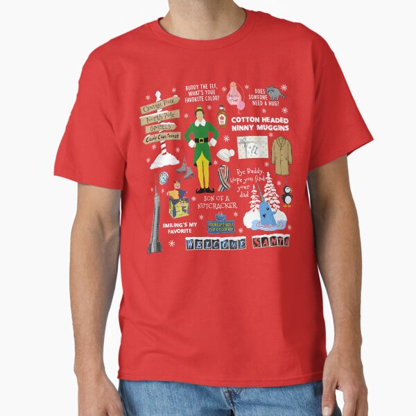 Buddy the Elf collage, Red background Classic T-Shirt for Sale by birchandbark