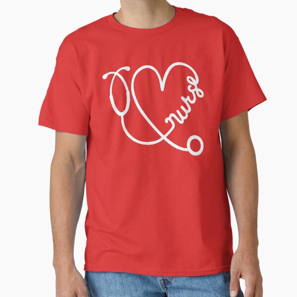"Nurse Heart, Nurse Stethoscope, Stethoscope Heart, Nurse, Nurse Life, Gift For Nurse, New Nurse " Classic T-Shirt for Sale by DesignDenDo