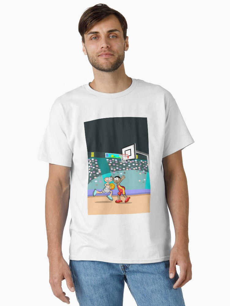 Basketball Player Attacking His Opponent Classic T-shirt | Premium Basketball Jersey | Fan Edition Apparel