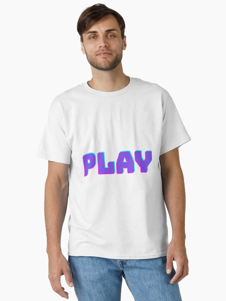 Colorful Play Text Design Classic T-shirt | Trendy Graphic Tee | Casual Unisex T-shirt