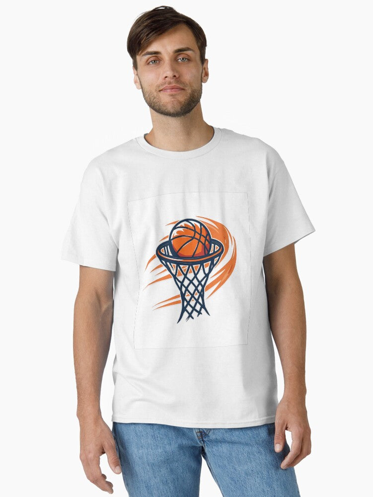 Basketball Art Colorful Dynamic Illustrations Sports Moments Goal Classic T-shirt | Premium Basketball Jersey | Fan Edition Apparel