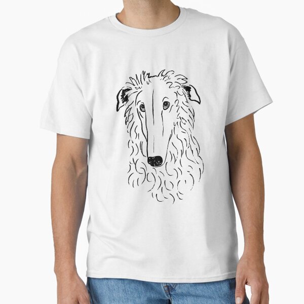 Borzoi (Black and White) Classic T-Shirt for Sale by illucalliart