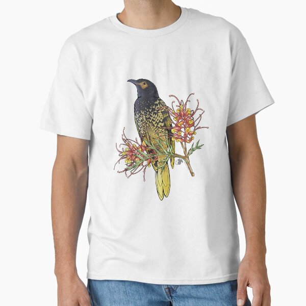 Australia Regent Honeyeater Bird and Grevillea Blossom Classic T-Shirt for Sale by Mousewren