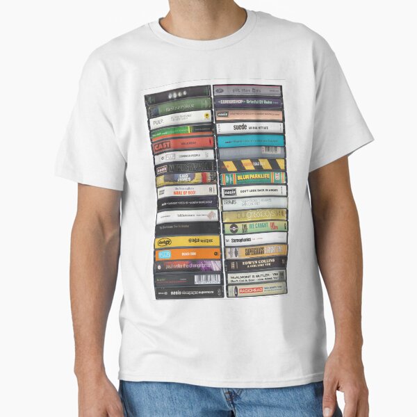 Britpop Singles - 90s Music Cassette Print Classic T-Shirt for Sale by MustardPrints