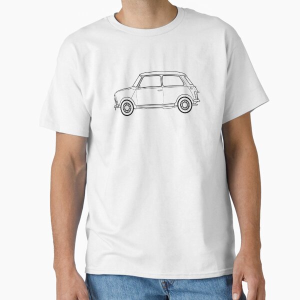 Austin Mini Line drawing artwork Classic T-Shirt for Sale by RJWautographics