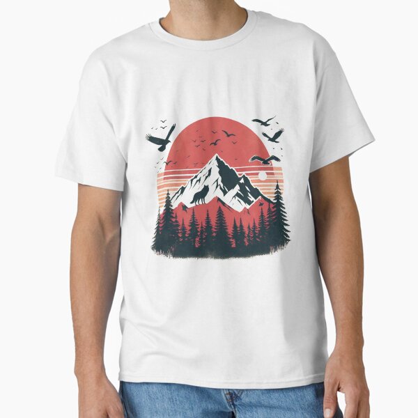 Mountain and Wolf Classic T-Shirt for Sale by Azrora