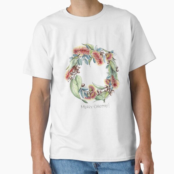 "Australian Floral Christmas Wreath" Classic T-Shirt for Sale by JRoseDesign