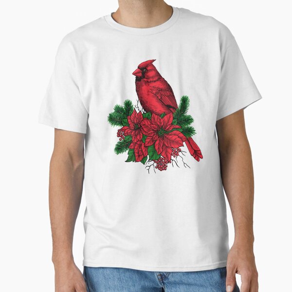 Cardinal bird, Christmas illustration Classic T-Shirt for Sale by katerinamk