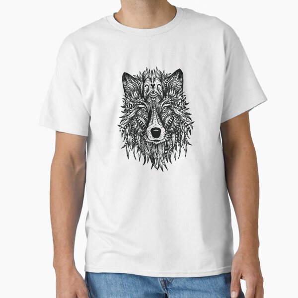 Wolf, wolf's head, mandala Classic T-Shirt by DerSenat