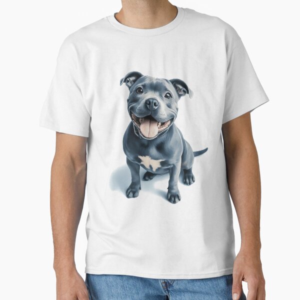 Blue Staffy Portrait Classic T-Shirt for Sale by MaedK