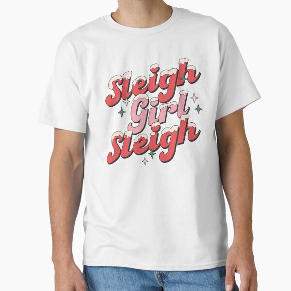 "Sleigh girl, sleigh! - cute retro vintage christmas print" Classic T-Shirt for Sale by Neehovv