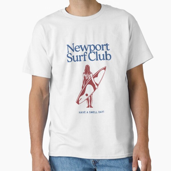 Newport Surf Club Retro Design with Surfer Silhouette Classic T-Shirt for Sale by maxjfry