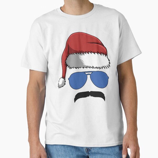 "Santa with mustache. Christmas hero " Classic T-Shirt for Sale by DamionAndy