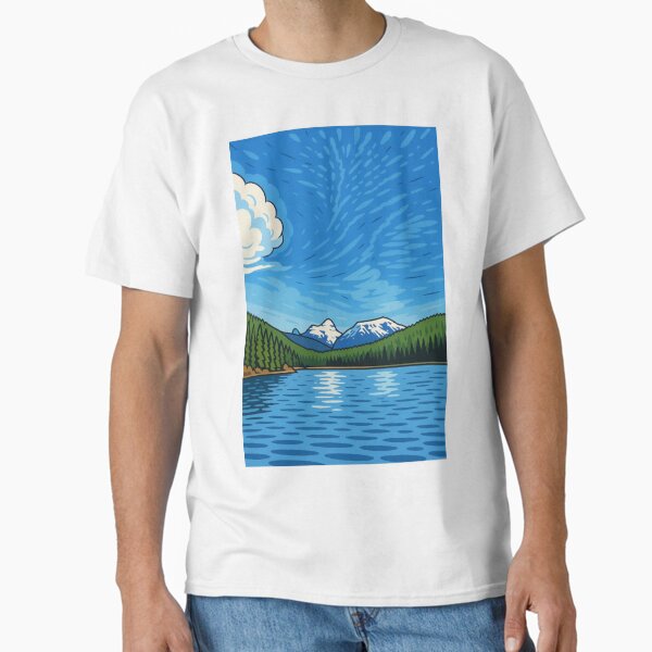 Montana Mountain & Lake View Design Stanton Lake Montana Classic T-Shirt for Sale by ldjcustomdesign