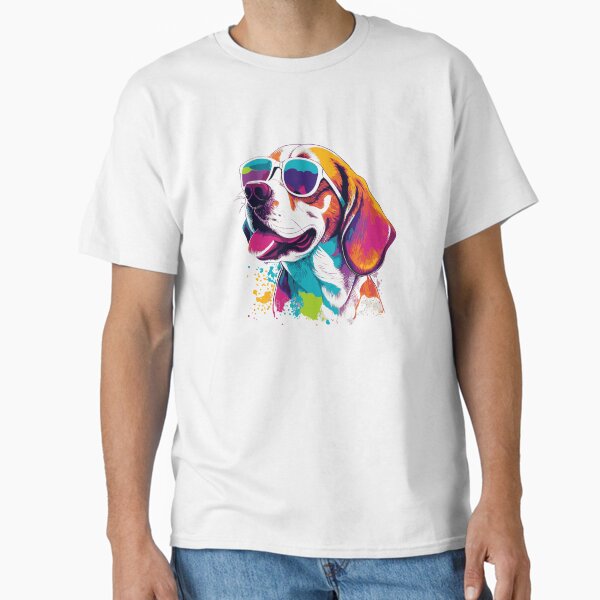 Beagle dog - Colorful with sunglasses Classic T-Shirt for Sale by WECreations