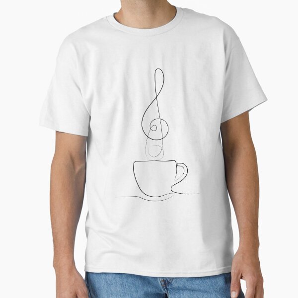 Coffee And Music One Line Art | One Line Artist | Minimal Art | One Line Art | Minimalist Classic T-Shirt for Sale by One-Line-Artist