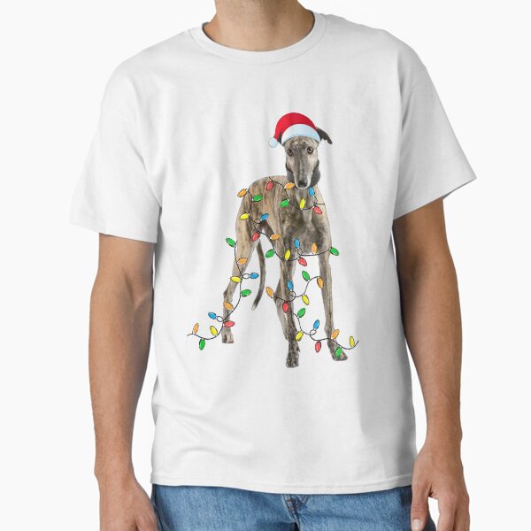 Christmas Greyhound Gift Greyhound Funny Santa Hat Xmas Classic T-Shirt for Sale by SamArtistbyAUS