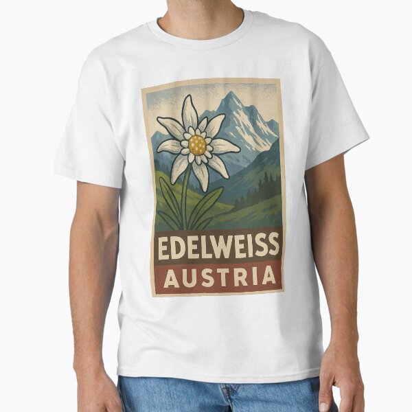 Austria Edelweiss – Vintage Alpine National Flower Classic T-Shirt for Sale by Planthem