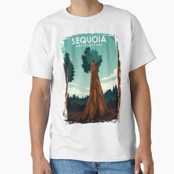 Sequoia National Park Vintage Minimal Travel Poster Classic T-Shirt for Sale by jornvanhezik